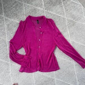 Pink TRIANGL cover up bikini button down